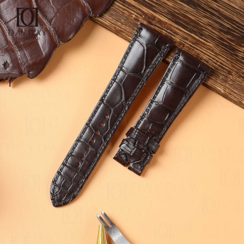 Best Alligator leatehr single tour black leather strap replacement for Hermes Cape cod Heure H single watch band