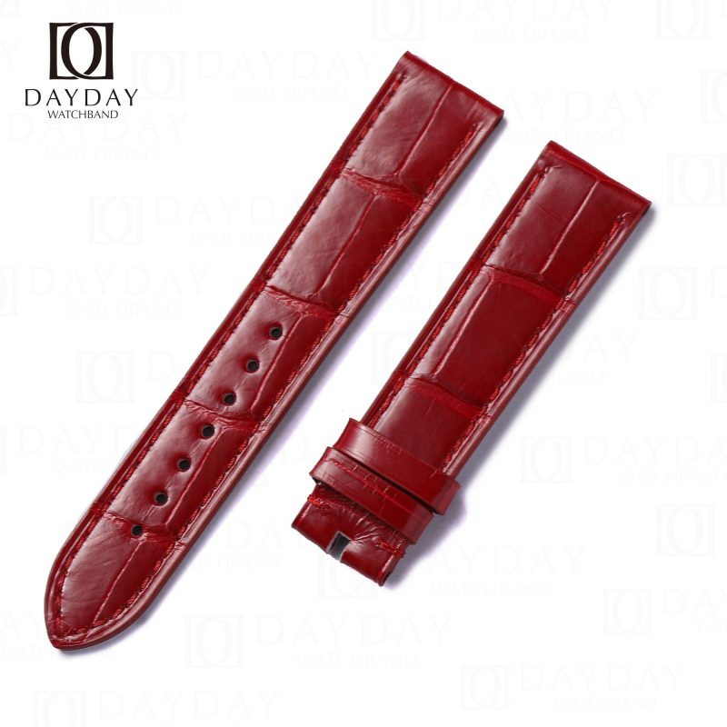 Best Alligator leatehr single tour red leather strap replacement for Hermes Cape cod Heure H single watch band