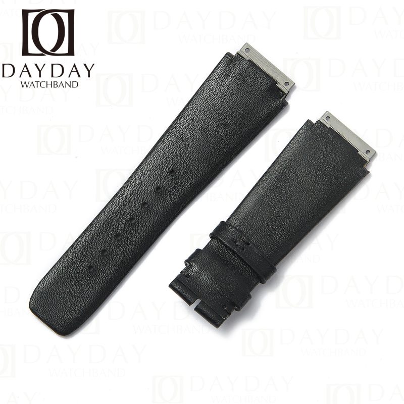 Black calfskin leather watchband custom strap for Richard Mille RM005 007 010 011 016 030 035 055 067