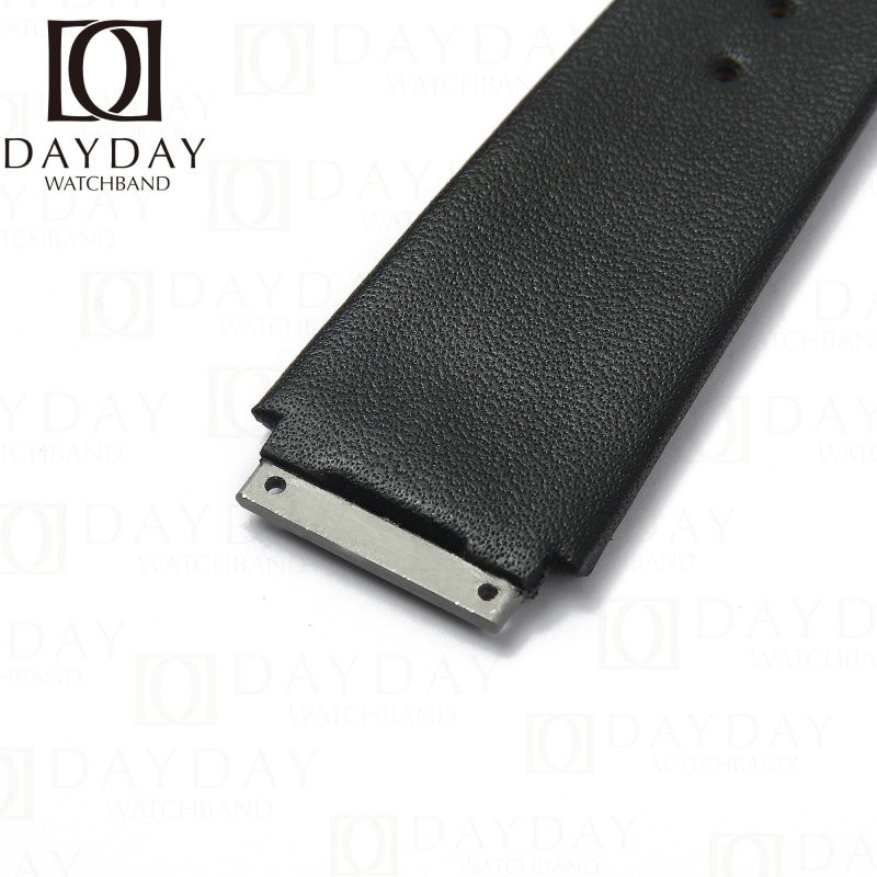 Black calfskin leather watch bands custom strap for Richard Mille RM005 007 010 011 016 030 035 055 067