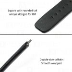 Black calfskin leather watch bands custom straps for Richard Mille RM005 007 010 011 016 030 035 055 067