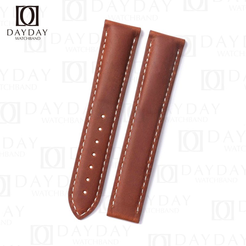 Buy Custom replacement Brown calfskin leather watchbands for Omega Seamaster Speedmaster strap 18mm 20mm (1)