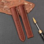 Buy Custom replacement Brown calfskin leather watchbands for Omega Seamaster Speedmaster strap 18mm 20mm (2)
