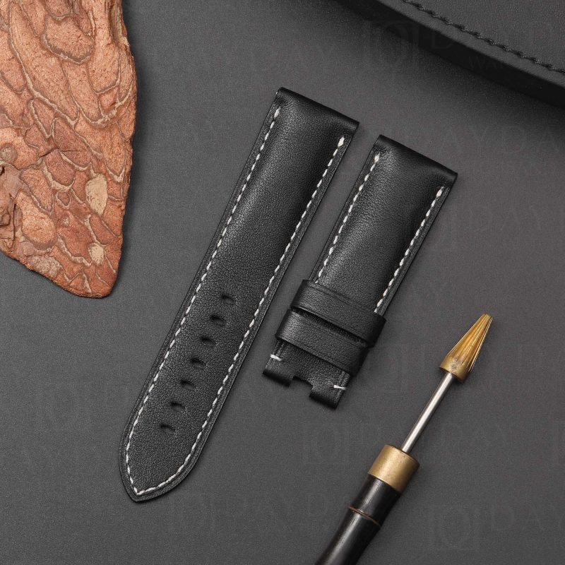 Buy Handmade Alligator Crocodile black leather straps for Panerai replacement watch strap (1)