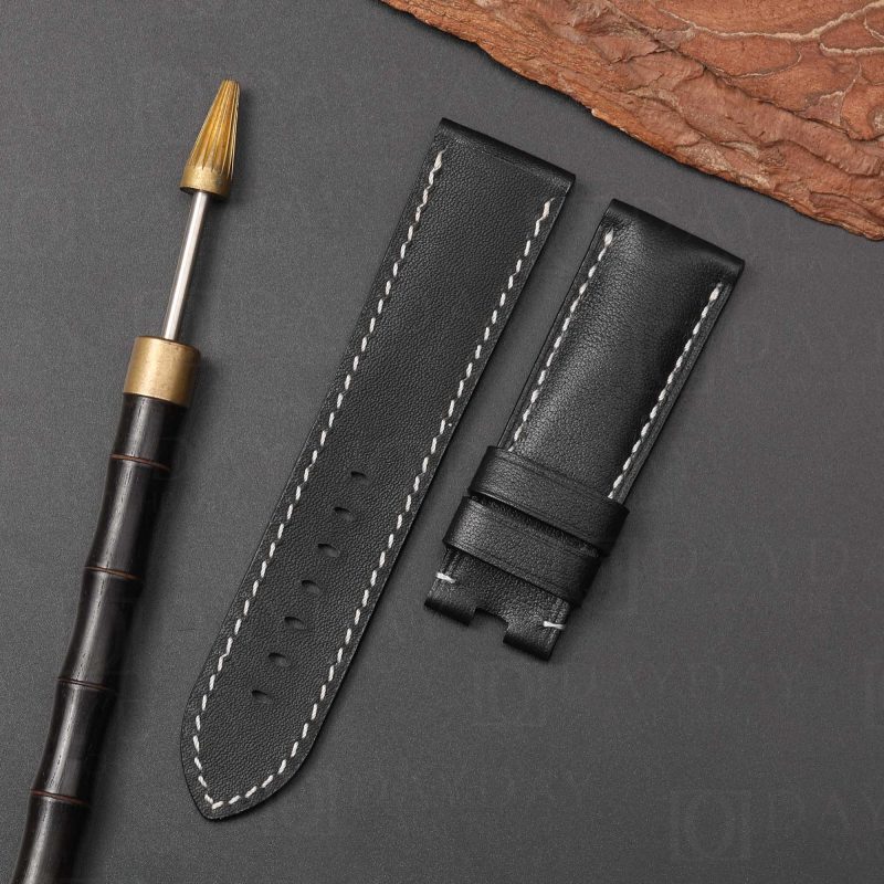 Buy Handmade Alligator Crocodile black leather straps for Panerai replacement watch strap (2)