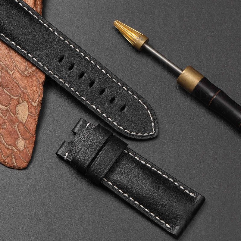Buy Handmade Alligator Crocodile black leather straps for Panerai replacement watch strap (4)