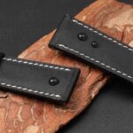 Buy Handmade Alligator Crocodile black leather straps for Panerai replacement watch strap (5)