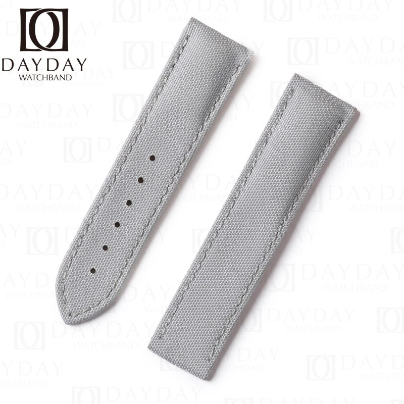 Custom grey canvas nylon replacement watchband for Omega Speedmaster Seamaster straps