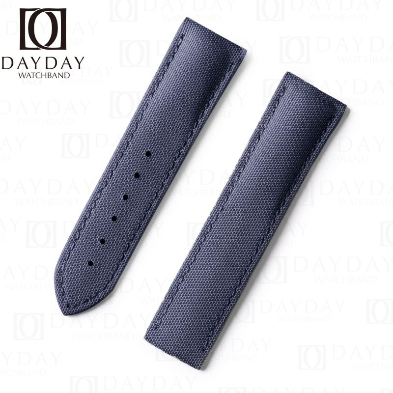 Custom blue canvas nylon replacement watchband for Omega Speedmaster Seamaster strap