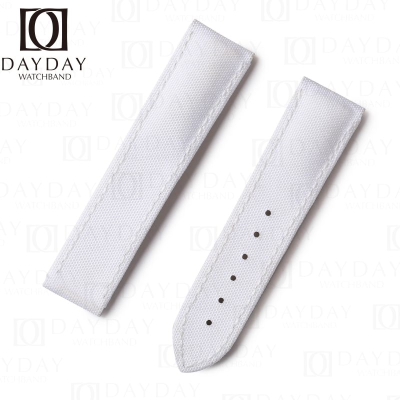 Custom white canvas nylon replacement watch bands for Omega Speedmaster Seamaster strap
