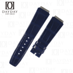 Custom dark blue alligator leather watch strap replacement for Richard Mille RM 035 067