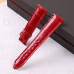 Custom handmade red crocodile leather strap for Zenith ELITE STAR watch bands