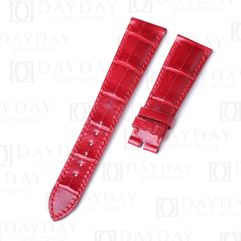 Custom handmade red crocodile leather straps for Zenith ELITE STAR watch bands