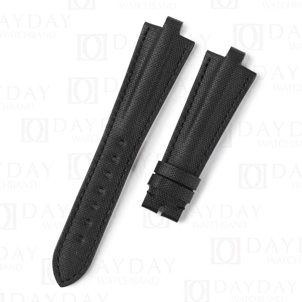 Custom high-end quality black nylon canvas replacement watchbands for Bvlgari Diagono strap