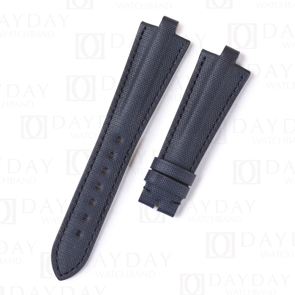 Custom high-end quality blue nylon canvas replacement watchbands for Bvlgari Diagono straps