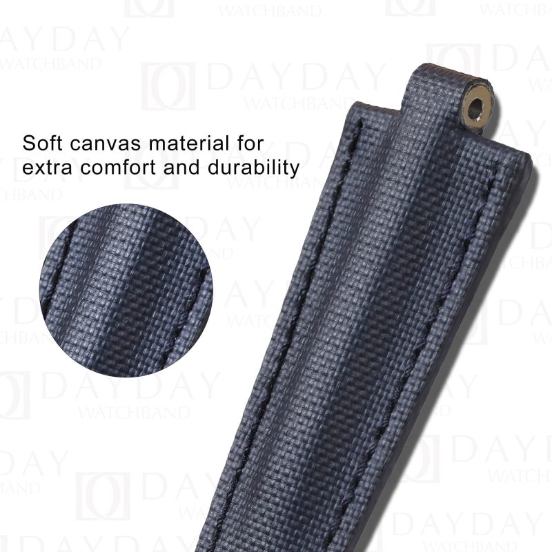 Custom high-end quality nylon canvas replacement watchband for Bvlgari Diagono strap