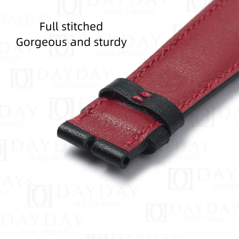 Custom black red calf leather watchband replacement for Tudor Heritage BB Black Bay 58 36 41 GMT 20mm 22mm 24mm strap for sale