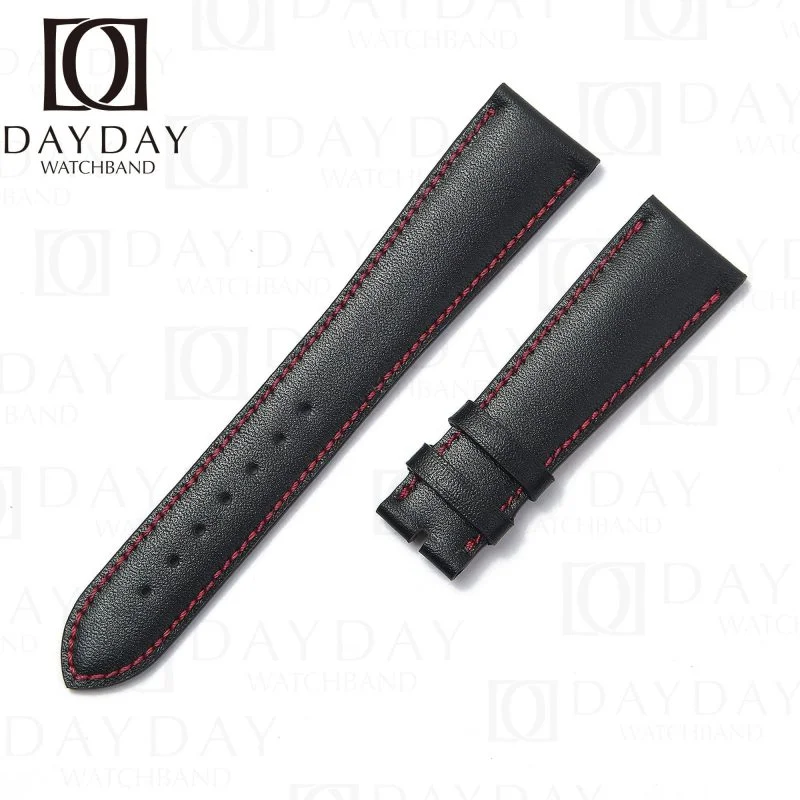 Custom black red calf leather watchband replacement for Tudor Heritage BB Black Bay 58 36 41 GMT 20mm 22mm 24mm strap for sale