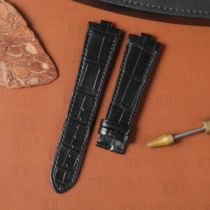 Custom quick switch release adapter designed Black Alligator leather watch bands for Vacheron Constantin overseas New strap (1)