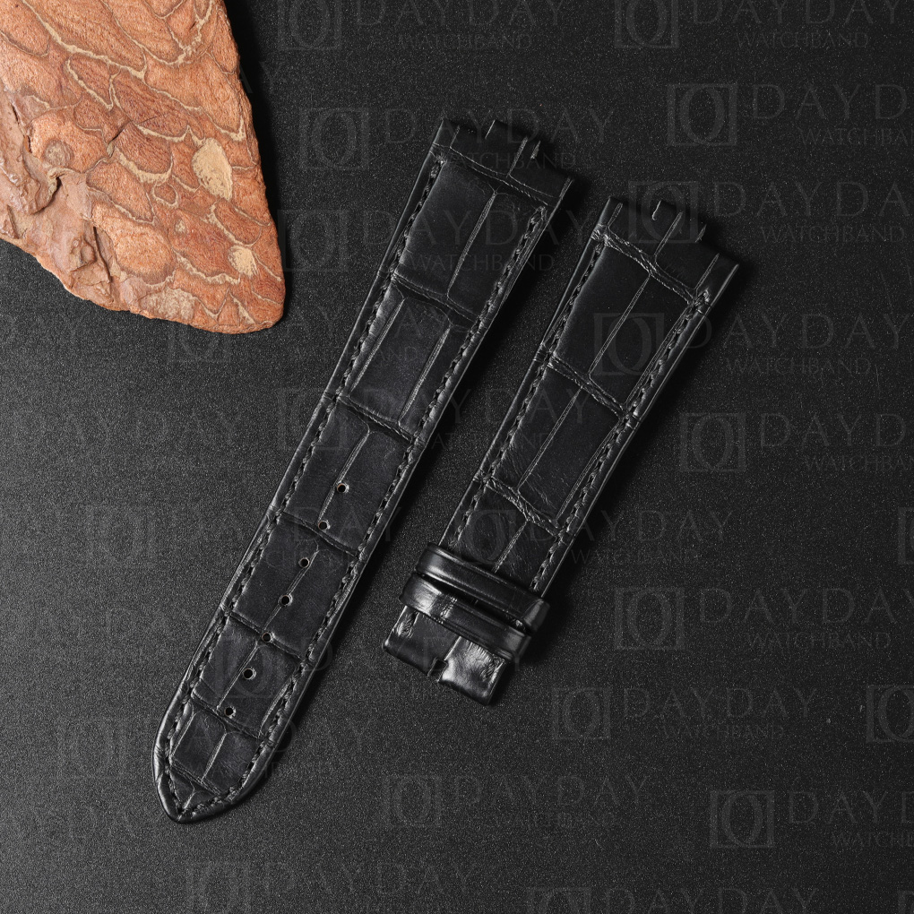 Custom American alligator leather watch strap for Vacheron Constantin (Multi-colors) 11 Custom quick switch release adapter designed Black Alligator leather watch bands for Vacheron Constantin overseas New strap (2)