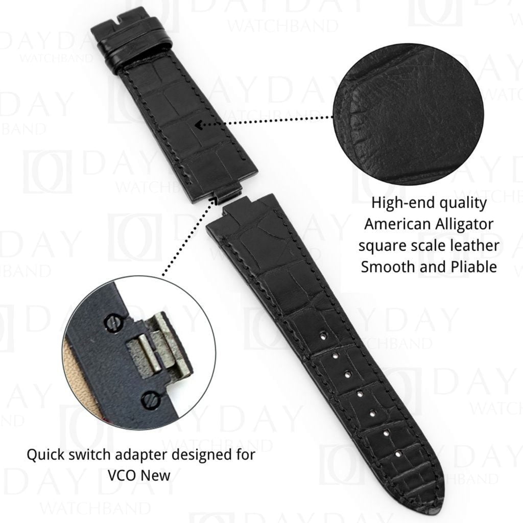 Custom quickswitch American alligator leather watch strap for Vacheron Constantin Overseas (Multi-colors) 12 Custom quick switch release adapter designed watchbands for Vacheron Constantin overseas New strap
