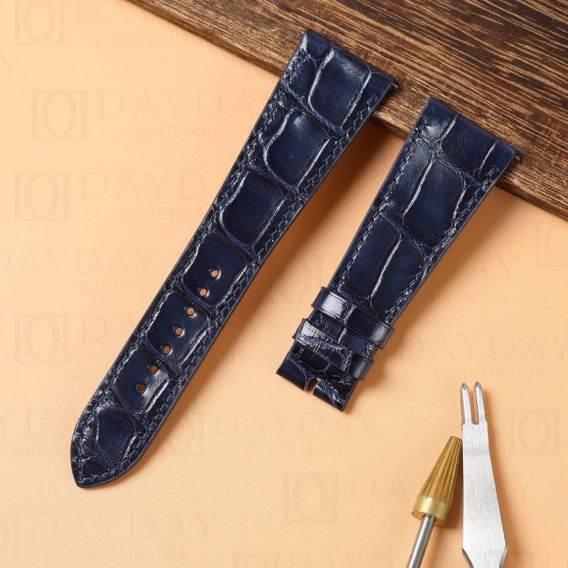 Custom replacement Belly-scale alligator leather watchbands for Hermes Cape Cod Heure H strap