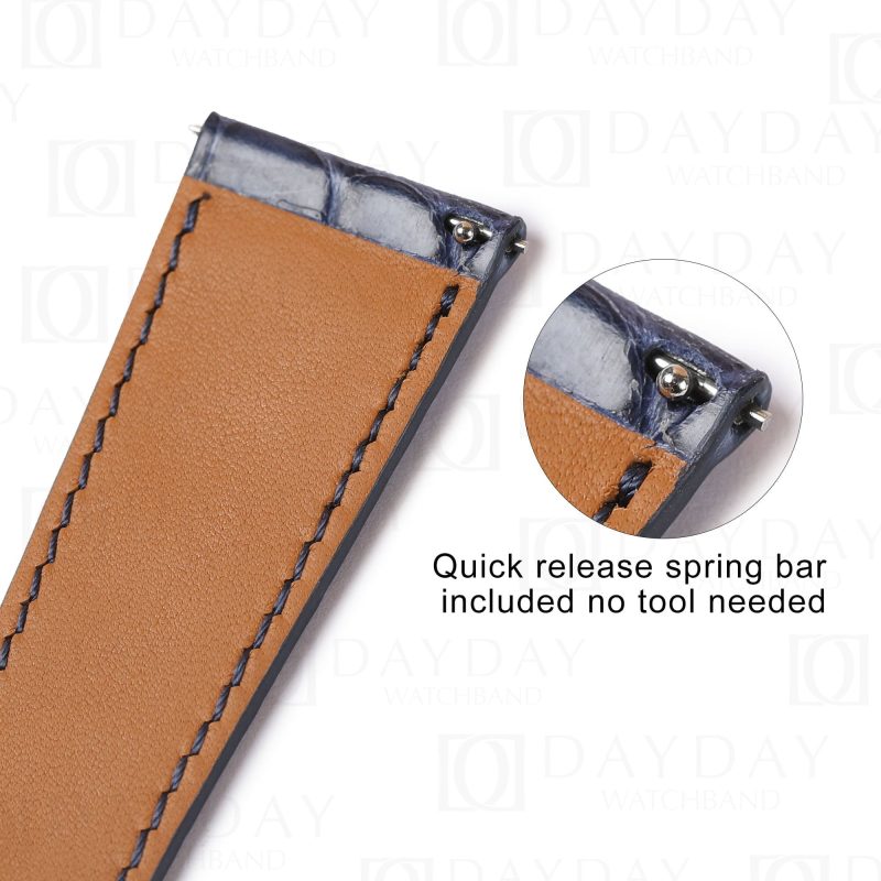 Custom replacement Belly-scale alligator leather watchband for Hermes Cape Cod Heure H straps