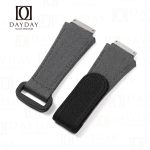 Custom replacement Dark Grey velcro canvas nylon watchbands for Richard Mille straps