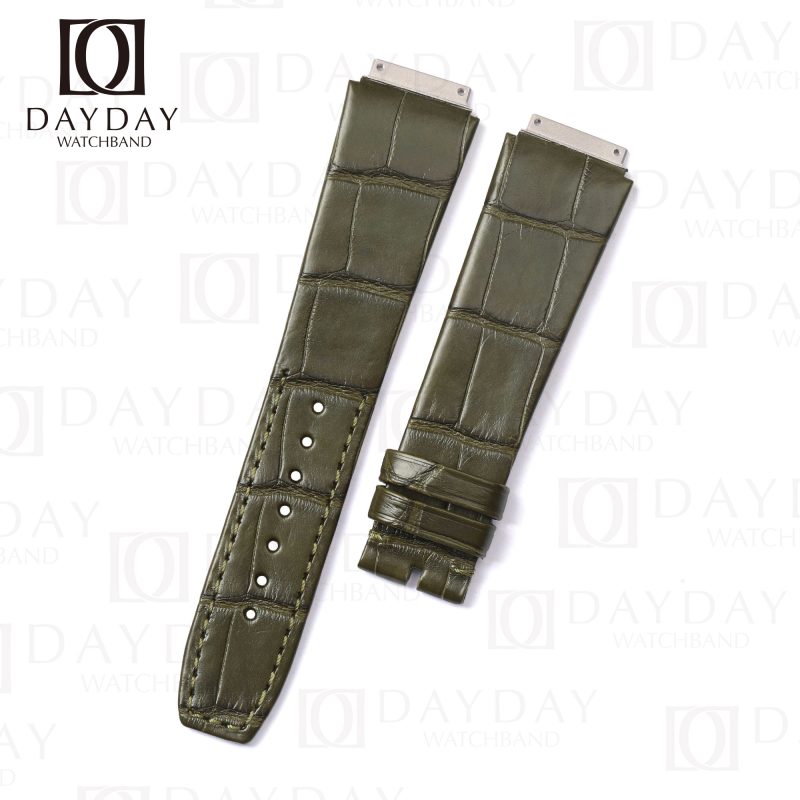Custom replacement Green alligator leather watchbands for Richard Mille strap RM 005 007 010 011 016 030 035 055 067 67-02 and more for sale