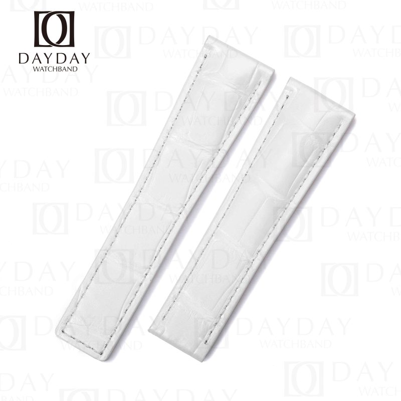 Custom replacement White belly-scale alligator leather watchbands for TAG Heuer strap