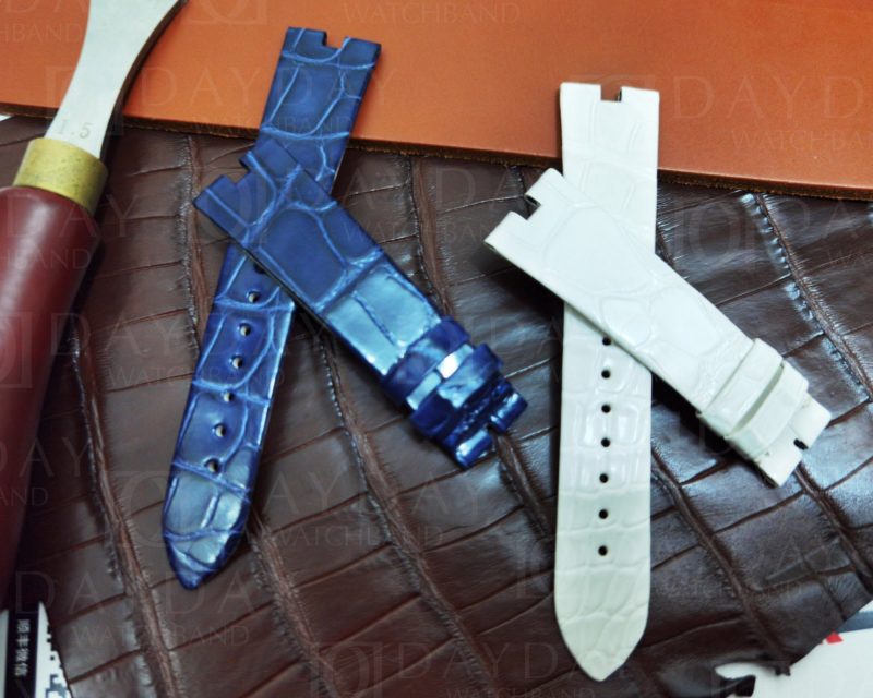 Custom replacement alligator learher watch band for Van Cleef & Arpels Poetic Complications straps