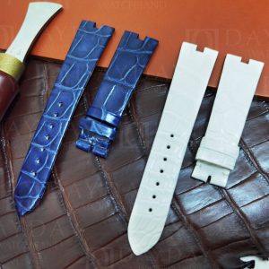 Custom replacement alligator learher watch band for Van Cleef & Arpels Poetic Complications straps