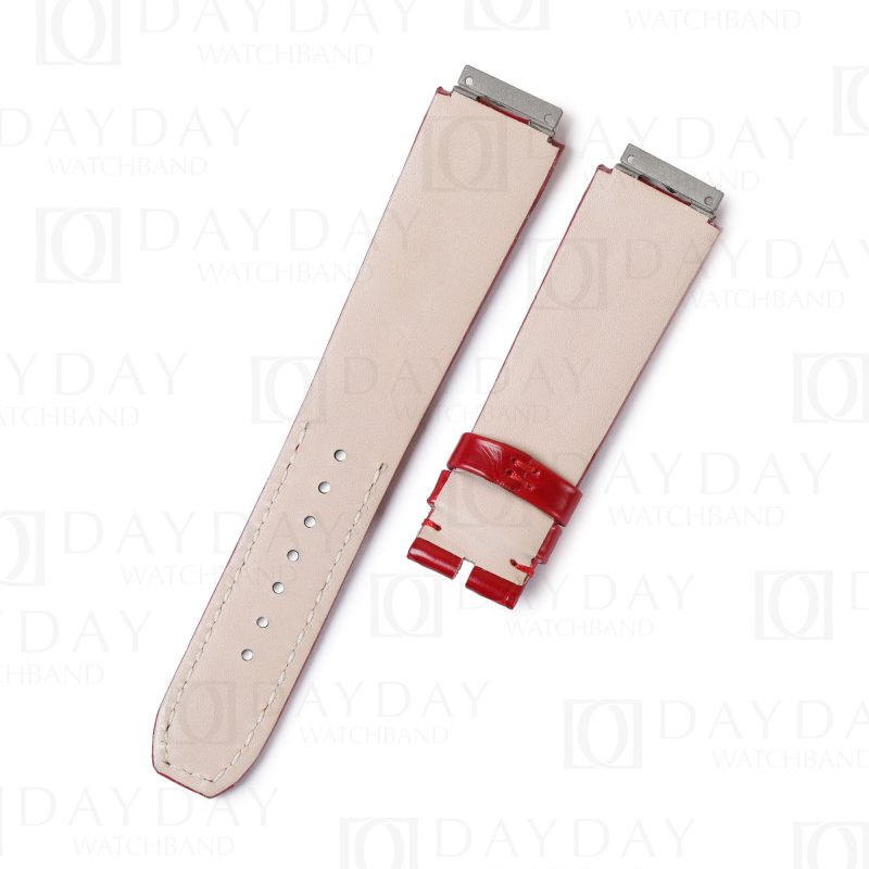 Custom red replacement alligator leather watchbands for Richard Mille strap