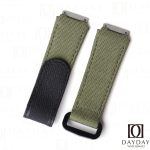 Custom replacement army green velcro canvas nylon watchbands for Richard Mille straps