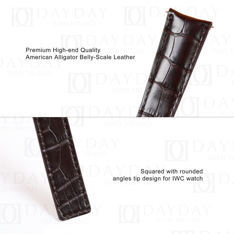 Custom replacement brown belly-scale alligator leather watch bands for TAG Heuer straps