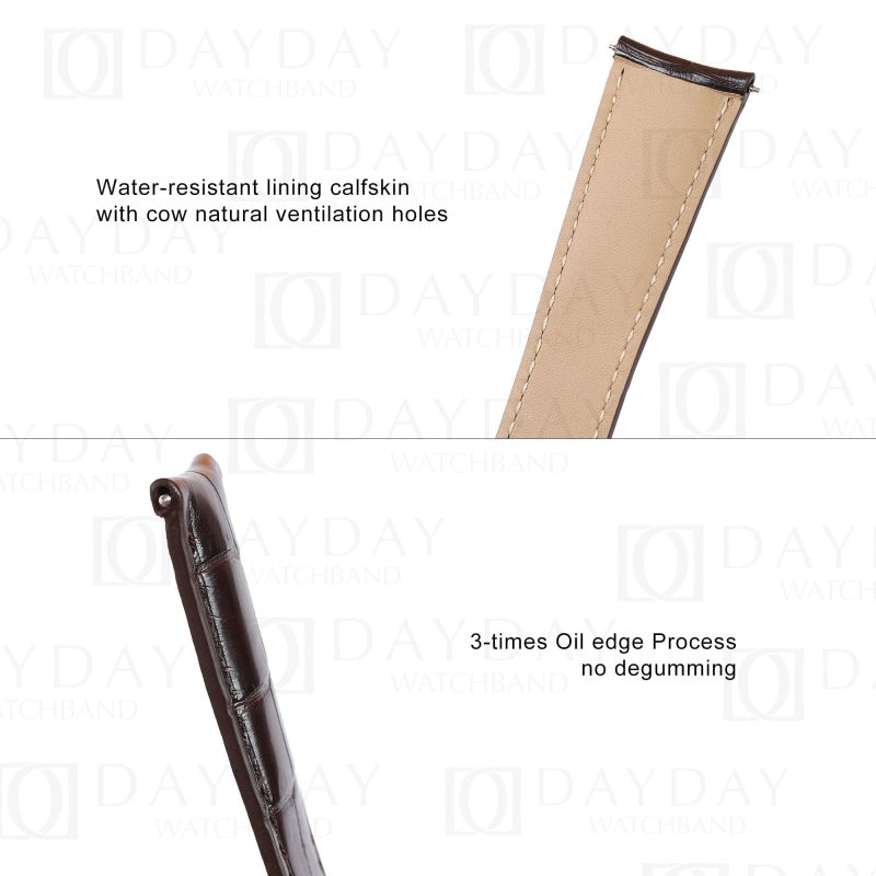 Custom replacement brown belly-scale alligator leather watch bands for TAG Heuer straps