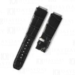 Custom replacement black alligator leather watchbands for Richard Mille strap