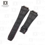 Custom replacement black alligator leather watchbands for Richard Mille strap RM 005 007 010 011 016 030 035 055 067 67-02 and more for sale (1)