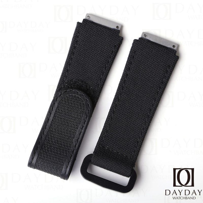 Custom replacement black velcro canvas nylon watchbands for Richard Mille straps