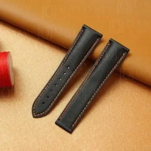 Custom replacement calfskin leather watch band for Omega Seamaster Speedmaster straps 18mm 20mm