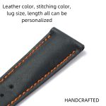 Custom replacement calfskin leather watch band for Omega Seamaster Speedmaster straps 18mm 20mm