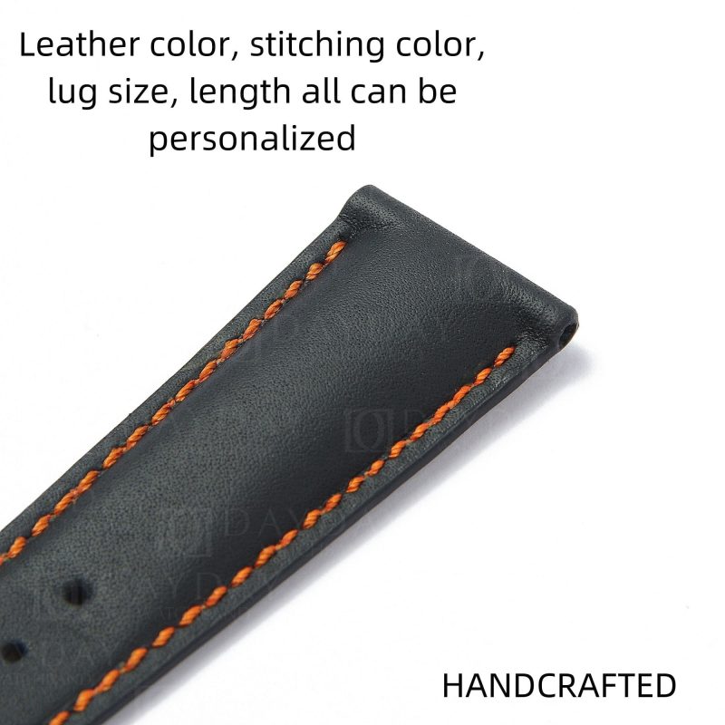 Custom replacement calfskin leather watch band for Omega Seamaster Speedmaster straps 18mm 20mm
