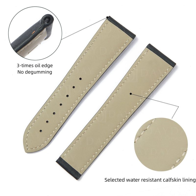 Custom replacement calfskin leather watch band for Omega Seamaster Speedmaster strap 18mm 20mm