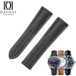Custom replacement calfskin leather watchbands for Omega Seamaster Speedmaster straps 18mm 20mm