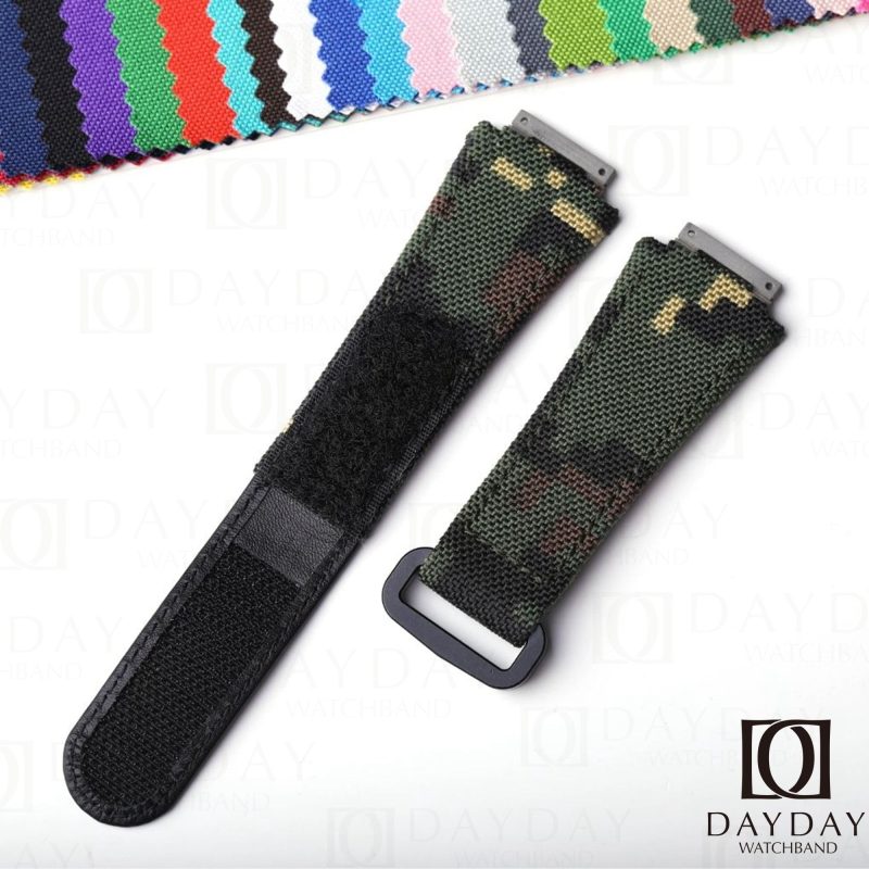 Custom replacement camo velcro canvas nylon watchbands for Richard Mille straps