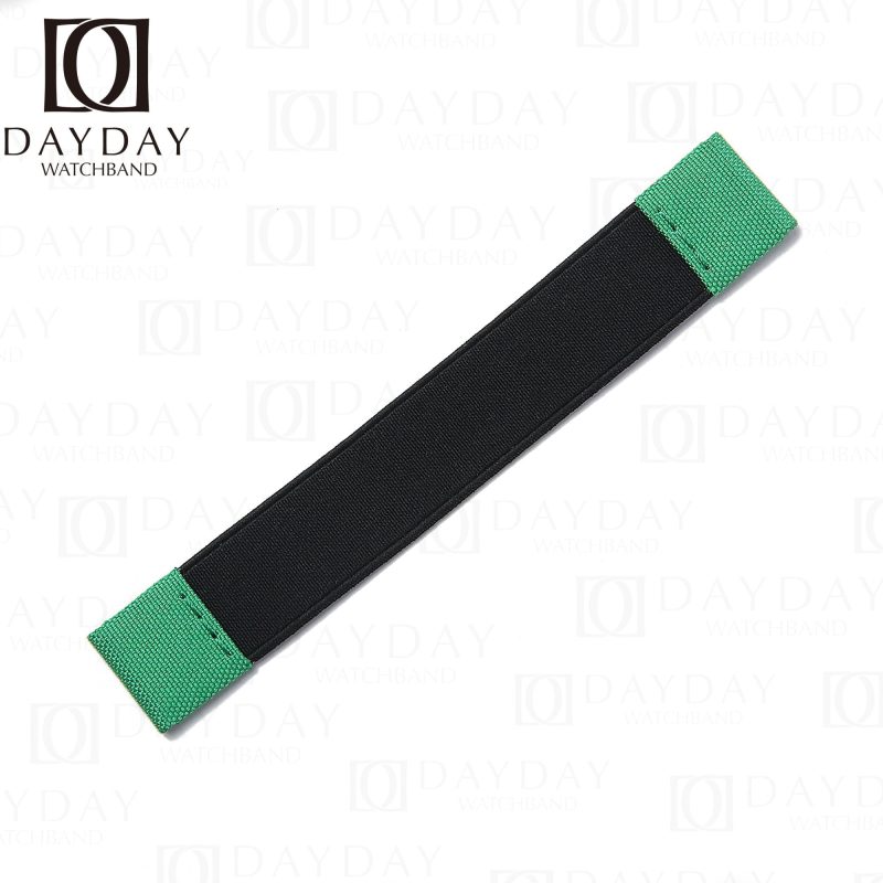 Hanmade green elastic canvas nylon Omega and Swatch strap replacement NEW 2022 Speedmaster watchband