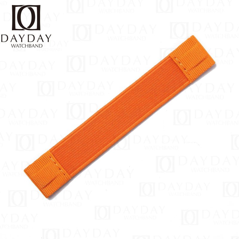 Hanmade orange elastic canvas nylon Omega and Swatch strap replacement NEW 2022 Speedmaster watch band for sale