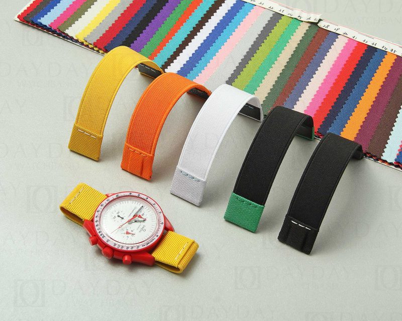 Hanmade elastic canvas nylon Omega and Swatch straps replacement NEW 2022 Speedmaster watch bands for sale