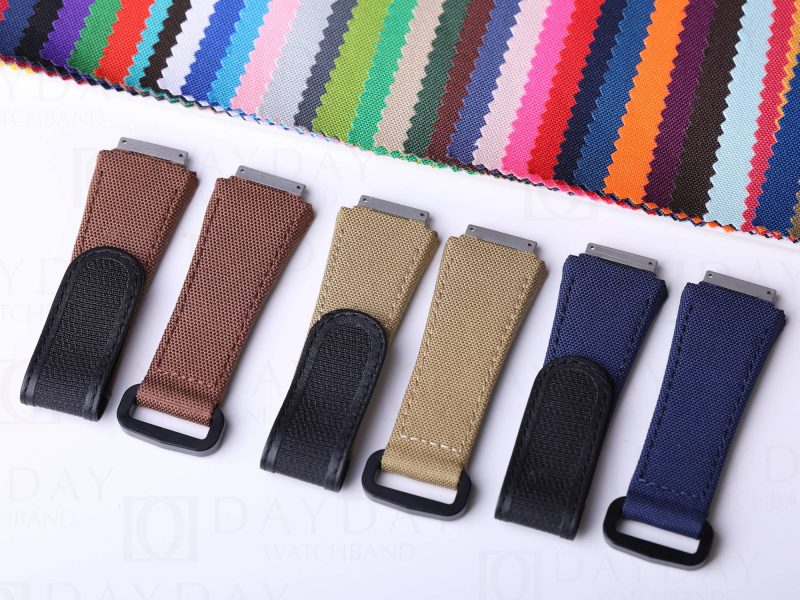 Custom replacement velcro canvas nylon watch bands for Richard Mille straps