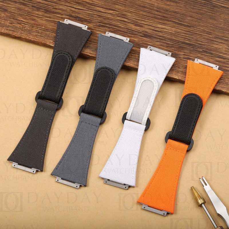Custom replacement velcro canvas nylon watchbands for Richard Mille straps RM016 (1)